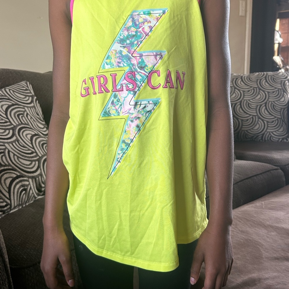 Girls Can Neon Yellow Tank Top